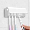 Wall Mounted Toothbrush Holder with 6 Compartments and Self-Adhesive-FX-
