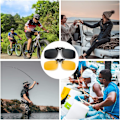 Miniatyrbild 3 av 5: 4-pack, Clip-on Polariserande Solglasögon, Överglasögon för Män Kvinnor