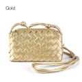 Miniatyrbillede 1 af 5: Crossbody taske til kvinder PU flettet GULD‘-PO- Gold