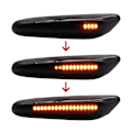 Miniatyrbillede 2 af 5: Til 328i E90 E91 E92 E93 E46 E60 Røgfarvede LED Sidemarkeringslys Sekventiel Blinklyslampe 2 STK