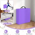 Pikkukuva 4 / 4: COSTWAY Kokoontaitettava jumppamatto 180 x 60 x 5 cm, 3-kerroksinen, 2 kahvaa, tarranauha 3 sivulla, vedenpitävä PU EPE-täyte, violetti