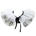 Miniatyrbillede 2 af 5: Dame Renaissance Tyl Flæse Falsk Krave Lagdelt Sort Hvid Mesh Klovn Choker Snøre Viktoriansk Halskrave Sjal Cosplay Rekvisitter【HY】