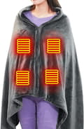 USB Electric Blanket with Buttons, Single Electric Blanket 150 x 85 cm, 3 Levels Adjustable Temperature Heating Blanket, 8 Zone Heating Cape-FX-