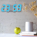 Miniatyrbild 5 av 5: LED-väggklocka med digital display, glödande nattläge, justerbar elektronisk bordsklocka, väggklocka, dekoration, vardagsrum, LED-klocka [dB] Blue