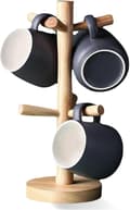 Wooden Mug Holder, with 6 Removable Hooks, Coffee Mug Holder, Coffee Cup Holder, Coffee Mug Rack, Coffee Cup Holder, Stand-FX-