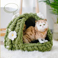 Miniatyrbillede 4 af 4: Tykt strikkegarn af chenille til håndlavede tæpper, superblødt, stort jumbo Olive Green