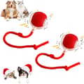 2 Pcs 360° Smart Automatic Rolling Pet Ball, Rechargeable Irregular Movement for Cats & Dogs, Red-FX-