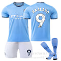 Miniatyrbild 1 av 2: Haaland 9 Manchester City 24-25 hemmatröja senaste fotbollströja för vuxna och barn för den nya säsongen 4 Adult M（170-175cm）
