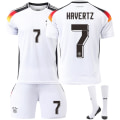 Miniatyrbilde 1 av 2: Tysk EM hjemmefotballdrakt nummer 7 Havertz ny sesongs siste fotballdrakter for voksne for barn fotball 3 Adult S（165-170cm）