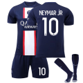 Miniatyrbillede 1 af 2: Paris 22/23 Fodboldsæt Børn Hjemmetræning T-shirt shorts jakkesæt Voksen Børn Nyeste fodboldtrøjer NEYMAR JR 10 Kids 22(120-130CM)