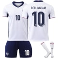 Miniatyrbillede 1 af 2: England UEFA Europa League hjemmefodboldtrøje nummer 10 Bellingham seneste fodboldtrøje til voksne og børn til den nye sæson 5 Kids 20(110-120cm)