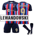 Miniatyrbild 1 av 2: ewandowski #9 tröja 2022-2023 Ny säsong fotboll T-shirts Set för barn och ungdomar Vuxna barn Komfort 2223 Barcelona Home L