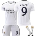 Miniatyrbillede 1 af 4: 24-25 Real Madrid Mbappe 9 hjemmefodbolddragter Ny sæsons seneste fodboldsæt til voksne og børn Fodbold Adult M（170-175cm）
