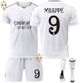 Miniatyrbillede 1 af 2: Mbappe 9 Real Madrid 24-25 hjemmefodboldtrøje seneste voksenbørns fodboldtrøje til den nye sæson 8 Adult XS（155-165cm）