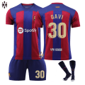 Miniatyrbilde 1 av 2: 23-24 Gavi 30 New Barcelona New Season Jersey Siste Voksne Barn Fotballdrakt Kids 28(150-160cm)