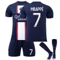 Miniatyrbild 1 av 2: Fotbollssats för barn Fotbollströja Träningströja Mbappe Adult Kids fotboll Tröjor new Fotbollssatser Blue/White 28（12-13Years）