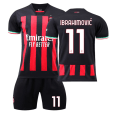 Miniatyrbilde 1 av 2: 22 AC Milan skjorte hjemme nr. 11 Ibrahimovic-trøye Voksne barn nyeste fotballdrakter #L