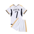 Miniatyrbilde 1 av 2: Real Madrid Vini Jr. 7 Hjemmefotballdrakt Ny sesong Siste Barnedrøyesett Sokker Fotball Kids 20(110-120cm)
