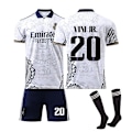 Miniatyrbillede 1 af 2: Real Madrid trøje No.20 Vini Jr fodboldsæt Dragon Edition S fodboldtrøjer til voksne børn L