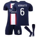 Pikkukuva 1 / 2: Paris 22/23 Jalkapallosarjat Lapset Koti Harjoitus T-paita Shortsit Puku Aikuisten Lasten Jalkapallopaidat VERRATTI 6 Goodies Kausipäivitys VERRATTI 6 Kids 18(100-110CM)