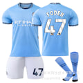 Miniatyrbild 1 av 2: Foden 47 Manchester City 24-25 hemmatröja senaste fotbollströja för vuxna och barn för den nya säsongen 8 Adult L（175-180cm）