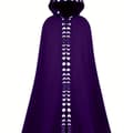 Hættekape til voksne Middelalder Renæssance Cosplay Kostume til Halloween og Rollespil L Purple