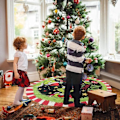 Miniatyrbillede 4 af 4: Juletræskjole 120 cm Grøn Juletræskjole Blød Plys Juletræskjole Nytårsbondegård Juletræspynt