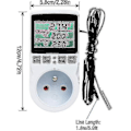 Miniatyrbillede 2 af 5: Digital / Varme- og køletermostat stikdåse LCD temperaturregulator, 2...