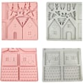 Miniatyrbilde 4 av 7: 3D Julehusformer sett med 2, Pepperkakehusformer, Slottsstøping DIY Resin Former for juledekorasjon