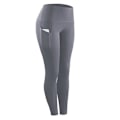 Pikkukuva 1 / 3: Naisten joogahousut taskuilla korkeavyötäröiset treenileggingsit tummanharmaa tummanharmaa dark grey S