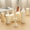 Miniatyrbilde 4 av 5: lysformer lys stearinlys DIY støpeformer i silikonform firkantet kirke