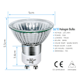 Miniatyrbild 2 av 5: GU10 Halogenlampor 50W Dimbar - 220V GU10 Halogen Spotlights - 2800K Varmvit - 700 Lumen (8-pack)