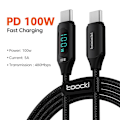 Miniatyrbilde 1 av 10: Type C til Type C Kabel SVART 1M Svart Black 1m