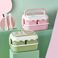Miniatyrbilde 5 av 5: Matboks, bento-boks for jenter, rosa matboks for barn