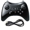 Miniatyrbild 1 av 3: Wii U-kontroll, Uppladdningsbar Bluetooth Dubbel Analog Kontroll Black