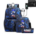 Sonic Ryggsäck Pennfodral Axelväskor Paket (3st)[GPA] svart/blå 2 svart/blå 2