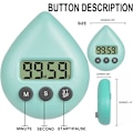 Miniatyrbillede 6 af 6: Vandtæt timer til brusebad børn, digital timer, brusebad ur, badeværelse køkken timer, nedtællingstimer med sugekop hul