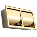Miniatyrbillede 1 af 5: Toiletpapirholder i rustfrit stål 304, dobbelt rulle, guld, vægmonteret [GPA]