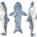 Miniatyrbillede 3 af 4: Hajformet fleecetrøje Haj Fleece Superblød Hyggelig Flanelltrøje Haj Sovepose Haj Onesie Fleece Hajhale Bærbar Fleece Fleece Sha M