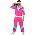 Miniatyrbillede 2 af 5: Widmann - Kostume Træningsbukser Pink 80'er Outfit Joggingdragt Karnevalskostume, Flerfarvet [GP] L
