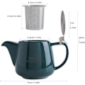 Miniatyrbillede 2 af 4: Keramisk tekande med SLS-låg og aftagelig si, 550 ml buttet tekande til blomstrende te og løs te [GPA] Dark Green