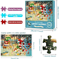 Miniatyrbild 4 av 5: 2023 Adventskalender Pussel 1008 Bitar, Färgglatt Skicklighetsspel för Hela Familjen, Vuxenpussel från 8-14 År Julkalender