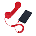 Miniatyrbild 1 av 5: Mobiltelefon handenhet telefon extern mikrofon retro red