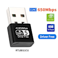 Miniatyrbilde 2 av 5: 650 Mbps USB WiFi-adapter 5 GHz og 2,4 GHz Dual Band USB LAN Ethernet-adapter 802.11AC Trådløst nettverkskort Wi-Fi Dongle-mottaker for PC Stasjonær PC Laptop