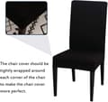Miniatyrbilde 2 av 5: Spisestoltrekk sett med 4 eller 6, elastisk, vaskbart, avtagbart, svart 4pcs black