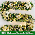 Miniatyrbillede 3 af 5: Juleguirlande, pejse trapper dekorerede guirlander LED lys ornament G...