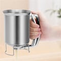 Miniatyrbillede 5 af 5: 2-i-1 Dejdispenser i rustfrit stål, 800 ml, med trykhåndtag, pandekagehælder, bagemixer (FMY)