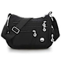 Miniatyrbillede 1 af 5: Dame Skuldertasker Vandtæt Taske Messenger Taske Stor Kapacitet Taske Multi Lomme Crossbody Taske (Sort)[GP]