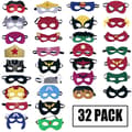 Superhelte Masker Fest - 32-pak Filt- og Elastiske Masker til Børn