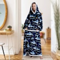 Miniatyrbilde 5 av 5: Hettegenserteppe Oversized Hettegenserteppe med Lomme Oversized Sherpa Bærbart Teppe Sweatshirt Hvit